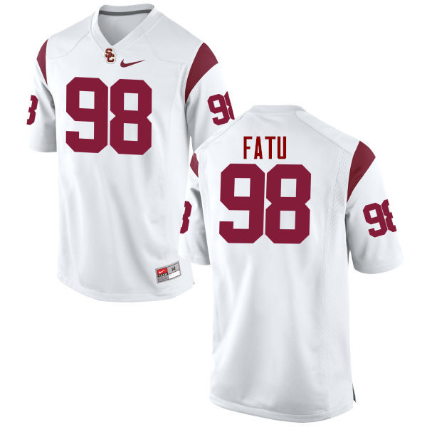 Men #98 Josh Fatu USC Trojans College Football Jerseys-White